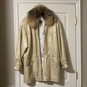 VTG Genuine leather coat with fur lining